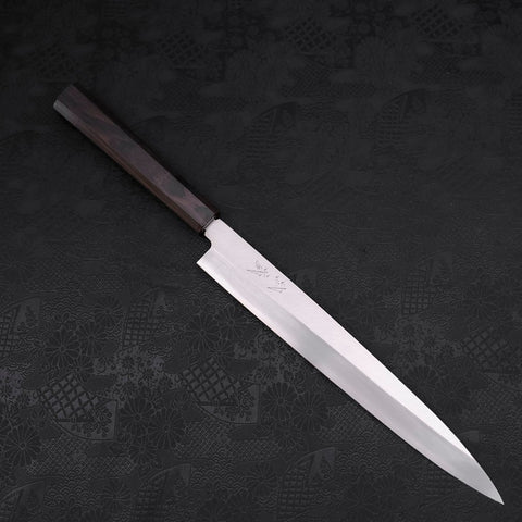 Yanagiba AUS-10 Polished Ebony Handle 270mm (10.6”)-[Musashi]-[Japanese-Kitchen-Knives]