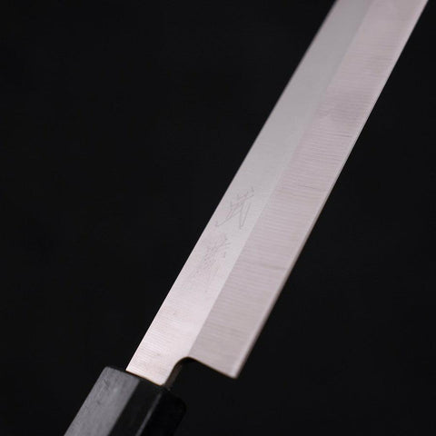 Yanagiba AUS-8 Polished Dark Blue Urushi Handle 210mm (8.3”)-[Musashi]-[Japanese-Kitchen-Knives]