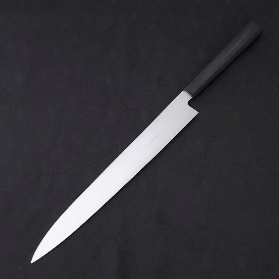 Yanagiba AUS-8 Polished Dark Blue Urushi Handle 300mm (11.8