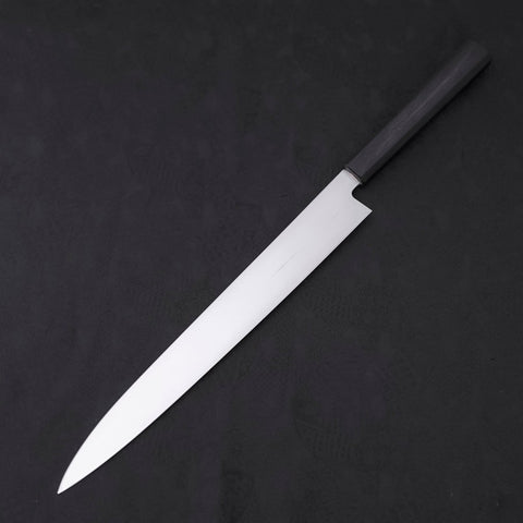 Yanagiba AUS-8 Polished Dark Blue Urushi Handle 300mm (11.8”)-[Musashi]-[Japanese-Kitchen-Knives]