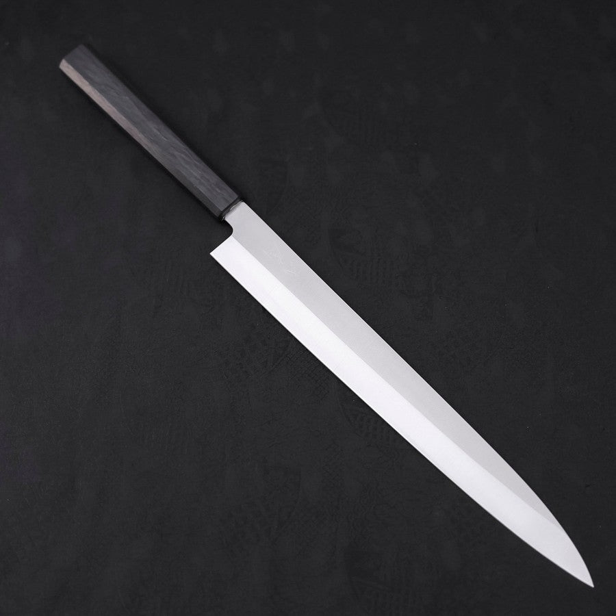 Yanagiba AUS-8 Polished Dark Blue Urushi Handle 300mm (11.8