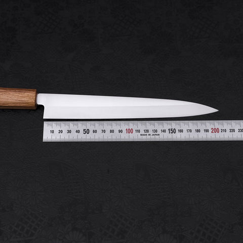 Yanagiba AUS-8 Polished Oak Handle 210mm (8.3”)-[Musashi]-[Japanese-Kitchen-Knives]
