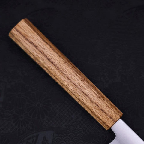Yanagiba AUS-8 Polished Oak Handle 240mm (9.4”)-[Musashi]-[Japanese-Kitchen-Knives]