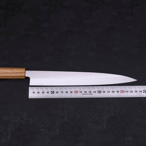 Yanagiba AUS-8 Polished Oak Handle 240mm (9.4”)-[Musashi]-[Japanese-Kitchen-Knives]