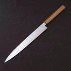 Yanagiba AUS-8 Polished Oak Handle 270mm (10.6”)-[Musashi]-[Japanese-Kitchen-Knives]