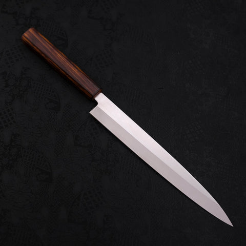 Yanagiba AUS-8 Polished Sumi Urushi Handle 240mm (9.4”)-[Musashi]-[Japanese-Kitchen-Knives]