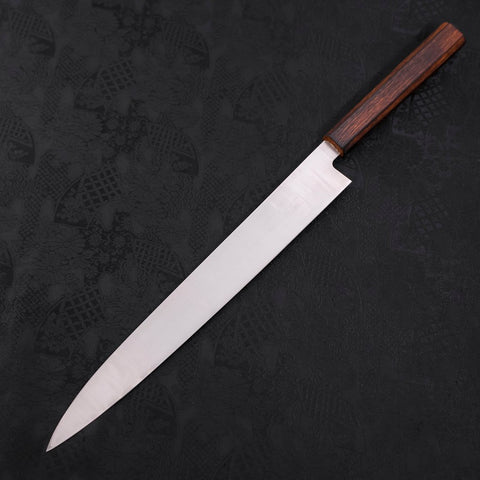 Yanagiba AUS-8 Polished Sumi Urushi Handle 300mm (11.8”)-[Musashi]-[Japanese-Kitchen-Knives]