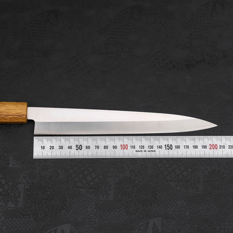 Yanagiba AUS-8 Polished Yaki Urushi Handle 210mm (8.3”)-[Musashi]-[Japanese-Kitchen-Knives]