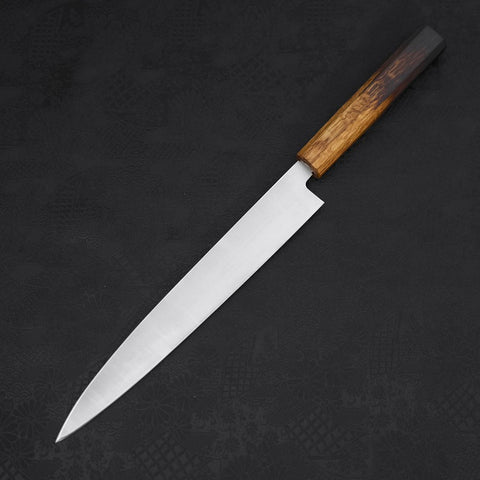 Yanagiba AUS-8 Polished Yaki Urushi Handle 240mm (9.4”)-[Musashi]-[Japanese-Kitchen-Knives]