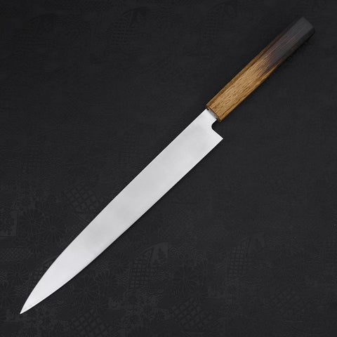 Yanagiba AUS-8 Polished Yaki Urushi Handle 270mm (10.6”)-[Musashi]-[Japanese-Kitchen-Knives]