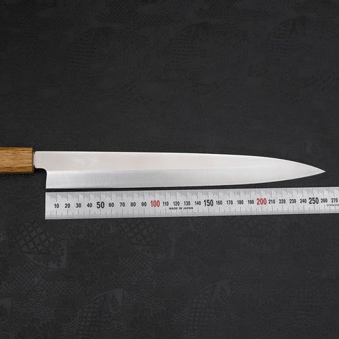 Yanagiba AUS-8 Polished Yaki Urushi Handle 270mm (10.6”)-[Musashi]-[Japanese-Kitchen-Knives]