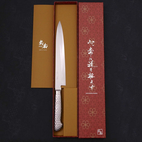 Yanagiba All-Stainless Pure-Molybdenum 210mm (8.3”)-[Musashi]-[Japanese-Kitchen-Knives]