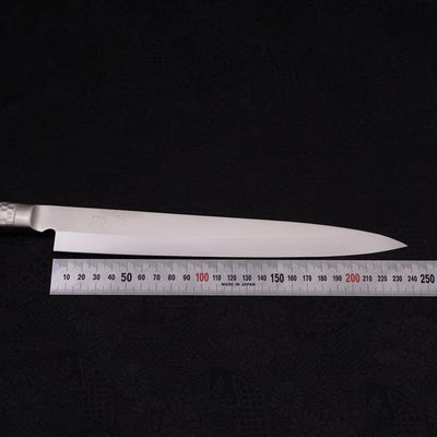Yanagiba All-Stainless Pure-Molybdenum 240mm-Molybdenum-Polished-Western Handle-[Musashi]-[Japanese-Kitchen-Knives]