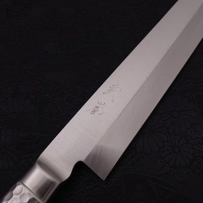 Yanagiba All-Stainless Pure-Molybdenum 300mm-Molybdenum-Polished-Western Handle-[Musashi]-[Japanese-Kitchen-Knives]