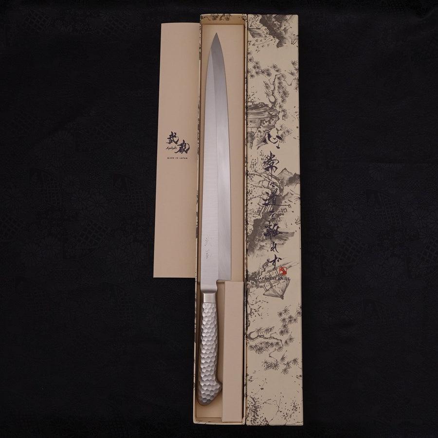 Yanagiba All-Stainless Pure-Molybdenum 300mm-Molybdenum-Polished-Western Handle-[Musashi]-[Japanese-Kitchen-Knives]
