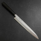 Yanagiba Blue Steel #2 Damascus Buffalo Ebony Handle 210mm (8.3”)-[Musashi]-[Japanese-Kitchen-Knives]
