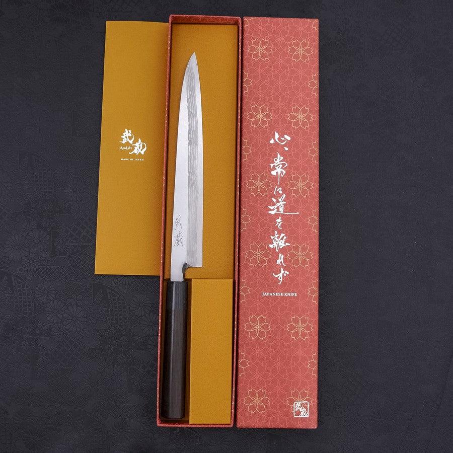 柳刃 片刃 青紙2号 ダマスカス 紫檀柄 240mm – MUSASHI