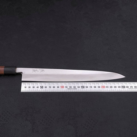 Yanagiba Blue Steel #2 Damascus Shitan Handle 270mm (10.6”)-[Musashi]-[Japanese-Kitchen-Knives]