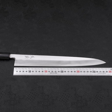 Yanagiba Blue Steel #2 Damascus Shitan Handle 300mm (11.8”)-[Musashi]-[Japanese-Kitchen-Knives]