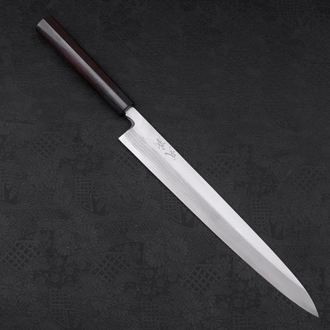 Yanagiba Blue Steel #2 Damascus Shitan Handle 300mm (11.8”)-[Musashi]-[Japanese-Kitchen-Knives]