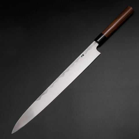 Yanagiba Blue Steel #2 Damascus Shitan Handle 330mm-[Musashi]-[Japanese-Kitchen-Knives]