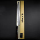 Yanagiba Blue Steel #2 Damascus Shitan Handle 330mm-[Musashi]-[Japanese-Kitchen-Knives]