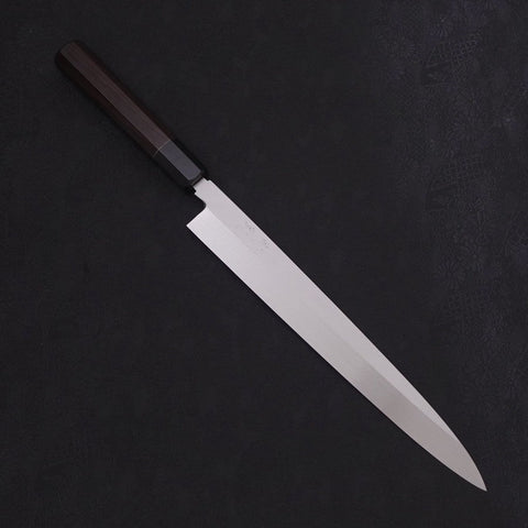Yanagiba Blue Steel #2 Honyaki Buffalo Ebony Handle 270mm (10.6”)-[Musashi]-[Japanese-Kitchen-Knives]