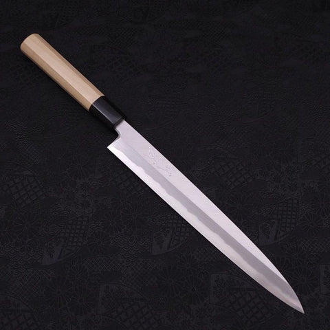 Yanagiba Blue Steel #2 Kasumi Buffalo Handle 240mm (9.4”)-[Musashi]-[Japanese-Kitchen-Knives]