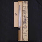 Yanagiba Blue Steel #2 Kasumi Buffalo Magnolia Handle 270mm (10.6”)-[Musashi]-[Japanese-Kitchen-Knives]