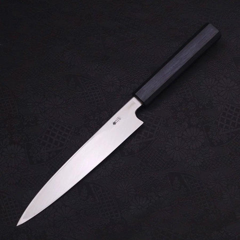 Yanagiba Blue Steel #2 Kasumi Dark-Blue Urushi Handle 180mm (7”)-[Musashi]-[Japanese-Kitchen-Knives]
