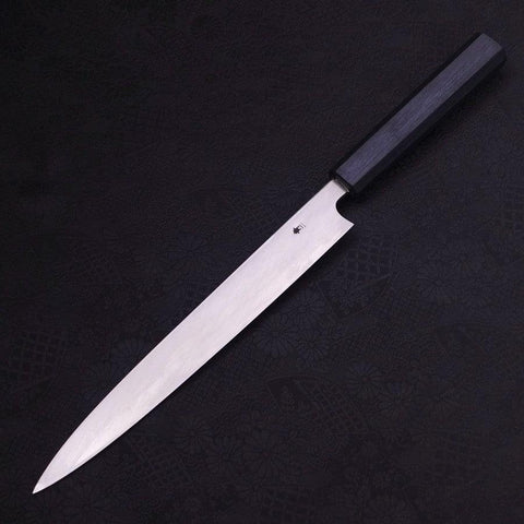 Yanagiba Blue Steel #2 Kasumi Dark-Blue Urushi Handle 240mm (9.4”)-[Musashi]-[Japanese-Kitchen-Knives]