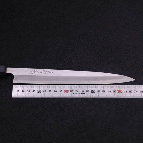 Yanagiba Blue Steel #2 Kasumi Dark-Blue Urushi Handle 240mm (9.4”)-[Musashi]-[Japanese-Kitchen-Knives]