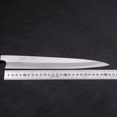 Yanagiba Blue Steel #2 Kasumi Dark-Blue Urushi Handle 270mm (10.6”)-[Musashi]-[Japanese-Kitchen-Knives]