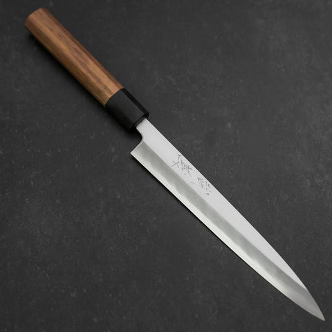 Yanagiba Blue Steel #2 Kasumi Walnut Handle 200mm (7.9”)-[Musashi]-[Japanese-Kitchen-Knives]