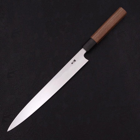 Yanagiba Blue Steel #2 Kasumi Walnut Handle 240mm (9.4”)-[Musashi]-[Japanese-Kitchen-Knives]