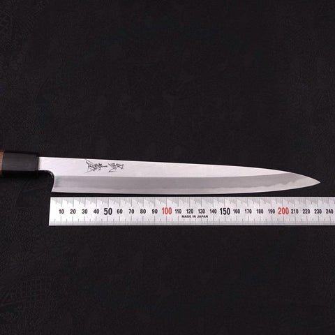 Yanagiba Blue Steel #2 Kasumi Walnut Handle 240mm (9.4”)-[Musashi]-[Japanese-Kitchen-Knives]