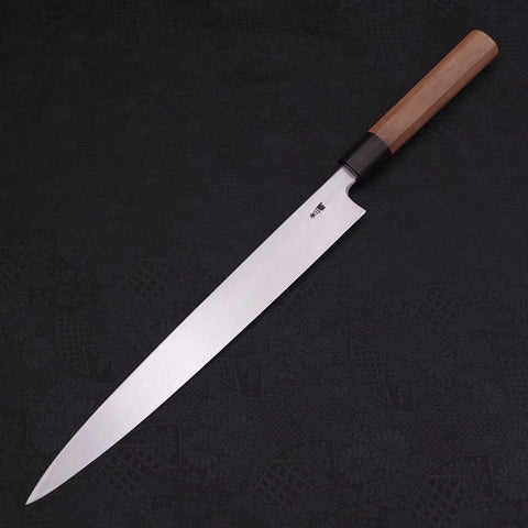 Yanagiba Blue Steel #2 Kasumi Walnut Handle 300mm (11.8”)-[Musashi]-[Japanese-Kitchen-Knives]