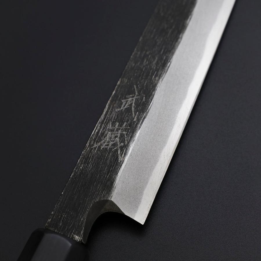 柳刃 片刃 青紙2号 黒打 八角紫檀柄 270mm – MUSASHI