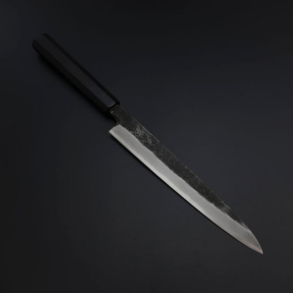 柳刃 片刃 青紙2号 黒打 八角紫檀柄 270mm – MUSASHI