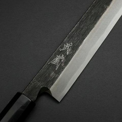 Yanagiba Blue Steel #2 Kurouchi Buffalo Ebony Handle 240mm (9.4”)-[Musashi]-[Japanese-Kitchen-Knives]