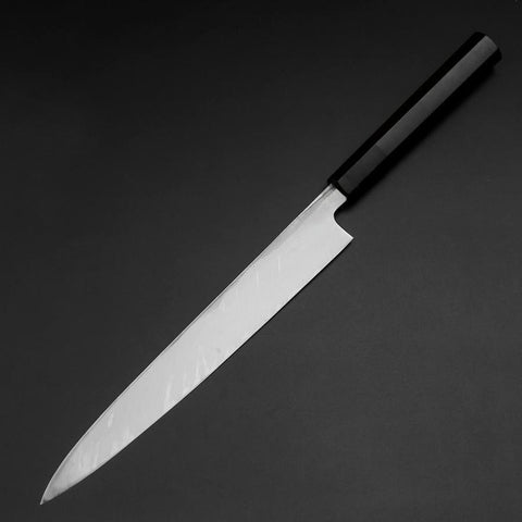 Yanagiba Blue Steel #2 Kurouchi Buffalo Ebony Handle 240mm-[Musashi]-[Japanese-Kitchen-Knives]