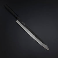 Yanagiba Blue Steel #2 Kurouchi Buffalo Ebony Handle 290mm (11.4”)-[Musashi]-[Japanese-Kitchen-Knives]