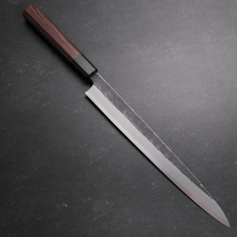Yanagiba Blue Steel #2 Kurouchi Buffalo Wenge Handle 270mm (10.6”)-[Musashi]-[Japanese-Kitchen-Knives]