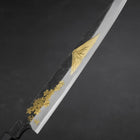 Yanagiba Blue Steel #2 Kurouchi Chokin Sakura-Fuji Buffalo Ebony Handle 210mm (8.3”)-[Musashi]-[Japanese-Kitchen-Knives]