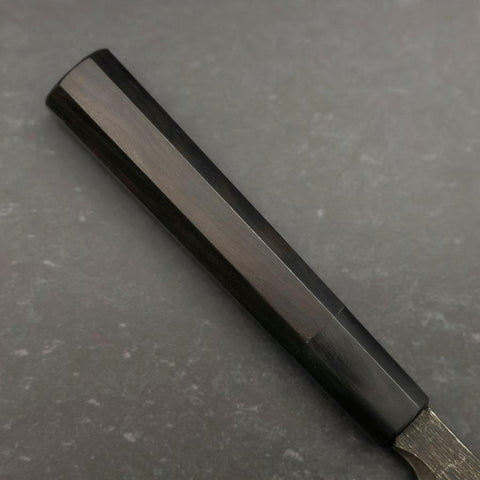 Yanagiba Blue Steel #2 Kurouchi Chokin Sakura-Fuji Buffalo Ebony Handle 210mm (8.3”)-[Musashi]-[Japanese-Kitchen-Knives]