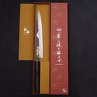 Yanagiba Blue Steel #2 Kurouchi Chokin Sakura-Fuji Silver Buffalo Ebony Handle 240mm-[Musashi]-[Japanese-Kitchen-Knives]