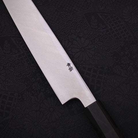 Yanagiba Blue Steel #2 Kurouchi Chokin Sakura-Fuji Silver Buffalo Ebony Handle 240mm-[Musashi]-[Japanese-Kitchen-Knives]