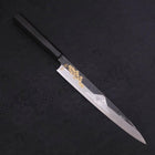 Yanagiba Blue Steel #2 Kurouchi Chokin Sakura-Fuji Silver Buffalo Ebony Handle 240mm-[Musashi]-[Japanese-Kitchen-Knives]
