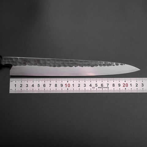 Yanagiba Blue Steel #2 Kurouchi Tsuchime Buffalo Ebony Handle 230mm-[Musashi]-[Japanese-Kitchen-Knives]