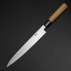 Yanagiba Blue Steel #2 Kurouchi Tsuchime Cherry Handle 200mm (7.9”)-[Musashi]-[Japanese-Kitchen-Knives]